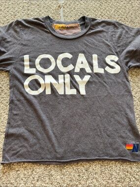 Aviator Nation Kids Locals Only Tee - Charcoal with White Print